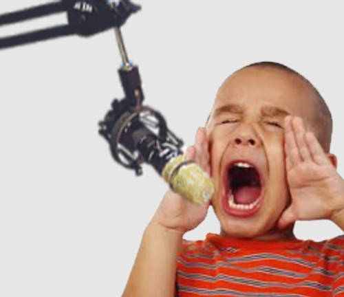 kid screaming into microphone
